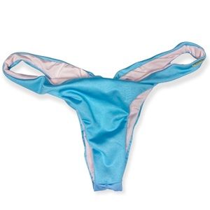 wildfox blue ribbed bikini bottom